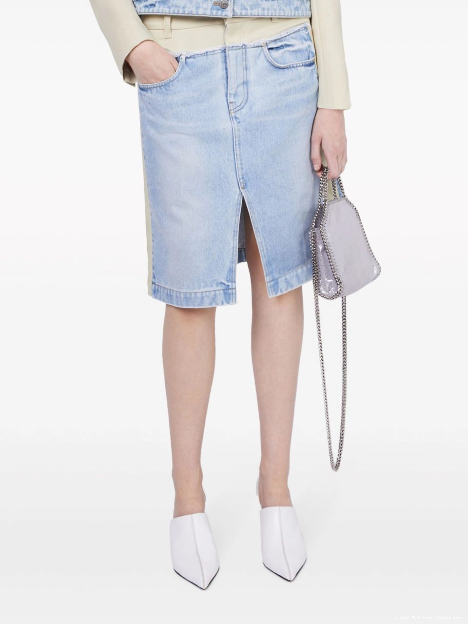 Cheap Women Stella panelled McCartney denim two-tone skirt 0816